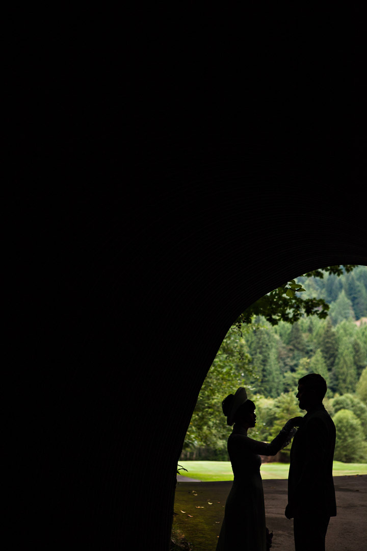 Silhouette of the Wedding Couple - The Resort at the Mountain has amazing views for wedding photography
